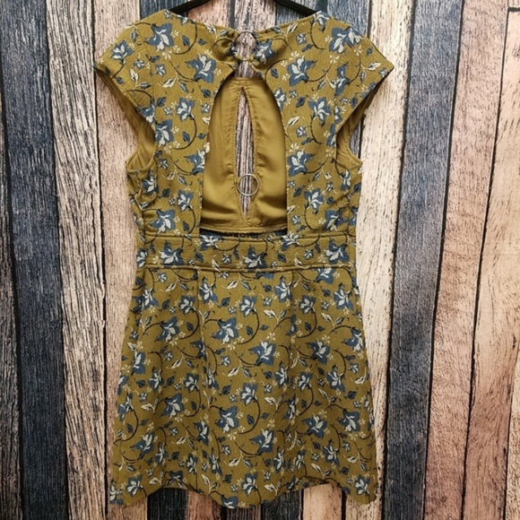 Free People Say Yes Mini Dress in Mustard - Picture 4 of 5